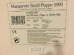 1993 Steiff Ltd Edition Set Goldilocks With Mommy, Daddy, And Baby Bear #703164