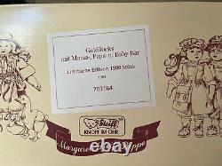 1993 Steiff Ltd Edition Set Goldilocks With Mommy, Daddy, And Baby Bear #703164