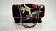 2000 Special Edition CHANEL Black Quilted Multi-color Floral Silk Jumbo Flap Bag