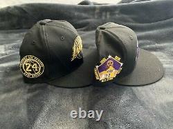 (2) Kobe Bryant Black Limited Edition Retirement Collection Hats Snapback Mamba