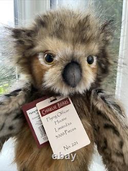 Charlie Bears Flying Officer Hootie With Tags & Bag. Limited Edition Retired