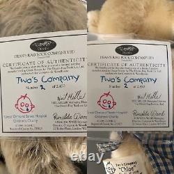 Dean's Rag Book pair of mohair teddy bears Two's Company for Great Ormond St