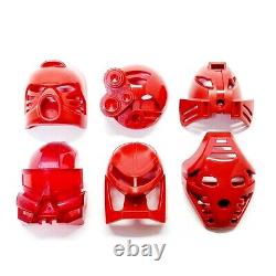 LEGO Bionicle Complete Set of Six (6) Great Kanohi Masks for Toa Mata Tahu Red