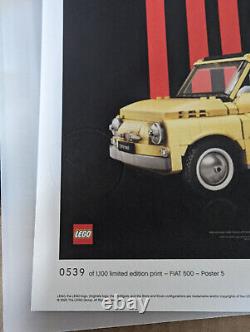 Lego 5006310 Fiat 500 TWO Art Prints Nuova Rosso VIP Limited Edition mint
