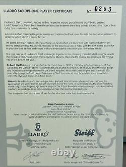 Lladró Saxophone Player Steiff Ltd Edition Musical Bear 27cm, Grey EAN 677656