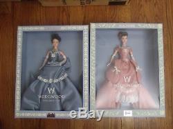 Lot of 2 Wedgwood Barbie Pink & Blue Limited Edition 1999-2001