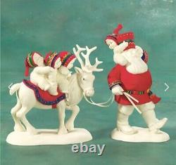 NIB Department 56 Snowbabies Santa's Reindeer Rides Retired Limited Edition