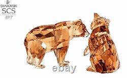 NIB Swarovski SCS 2017 Annual Edition Bear Cubs Brown Crystal Figurines #5236593