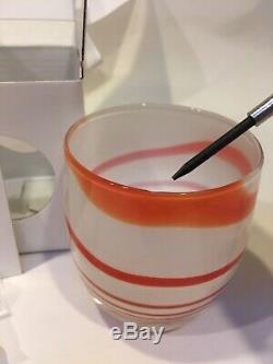 New Glassybaby Candy Cane Limited Edition Retired Flawed Small Chip In Rim