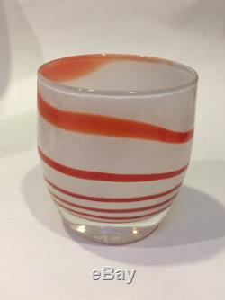 New Glassybaby Candy Cane Limited Edition Retired Flawed Small Chip In Rim