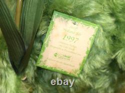Rare Brand New Steiff Mohair 13.5 Green Bear Holding Tulip Ltd Edition 1847 Bxd