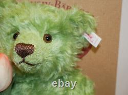 Rare Brand New Steiff Mohair 13.5 Green Bear Holding Tulip Ltd Edition 1847 Bxd