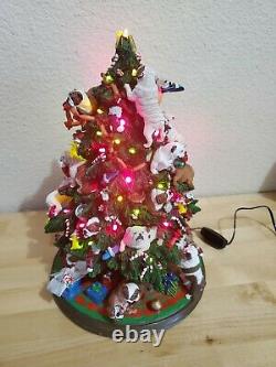 Retired Danbury English Bulldog Lighted Christmas Tree Limited Edition Excellent