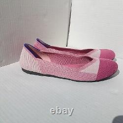 Rothy's Limited Edition Pink Captoe Flats Breast Cancer Awareness Retired Sz 9.5