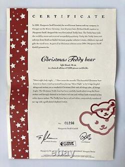 STEIFF 037665 CHRISTMAS MUSICAL SILENT NIGHT TEDDY BEAR 30cm Jointed LTD 2000