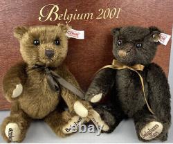 STEIFF BELGIAN CHOCOLATE Bear Set 660320 Limited Ed 639/1500 Wooden Box COA