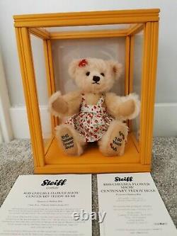 STEIFF Limited Edition RHS Chelsea FLOWER SHOW Teddy Bear Gold Button displaybox