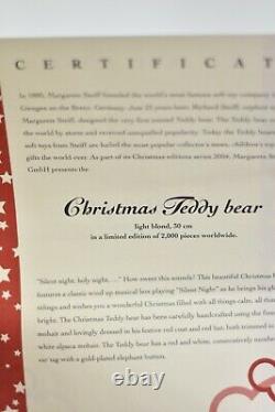 Steiff 037665 Christmas Teddy Bear Musical Limited Edition COA & Boxed