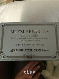 Steiff 1989 Replica Muzzle Bear 1908 #00972 0174/60 Limited Edition