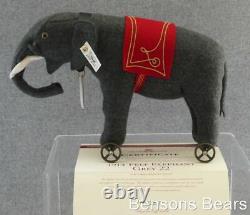 Steiff 1997 Club Edition 1914 Replica Grey Felt Elephant On Wheels Ean 420115