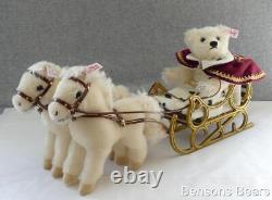 Steiff 2003 Christmas King Ludwig Teddy Bear & Horses On Metal Sleigh Ean 671128