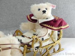 Steiff 2003 Christmas King Ludwig Teddy Bear & Horses On Metal Sleigh Ean 671128