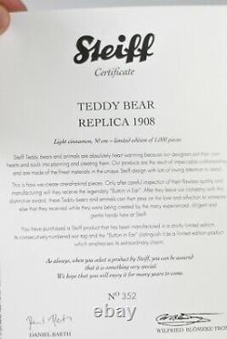 Steiff 403156 Teddy Bear 1908 Replica Growler Limited Edition COA & Boxed