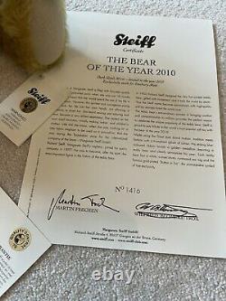 Steiff 663666 Bear of The Year 2010 Growler Limited Edition Danbury Mint COA