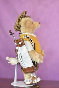 Steiff 670671 Golfer Teddy Bear Limited Edition COA & Bag