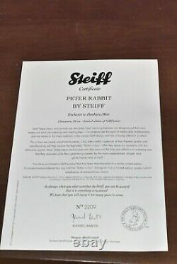 Steiff 690051 Peter Rabbit 150th Anniversary Limited Edition COA & Boxed