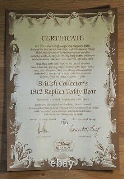 Steiff Bear British Collector's 1912 Replica Teddy limited edition, boxed