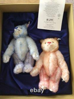 Steiff Boxed Bears For Millennium, Hello 2000 / Goodbye 1999 Lovely Condition
