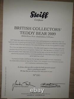 Steiff Brittish Collectors 2009 Bear Limited Edition retired mint condition