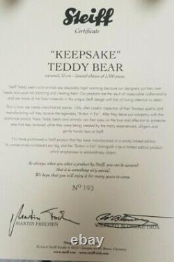 Steiff Keepsake Teddy Bear EAN 661884 Limited Edition 193/1500 Rare. Immaculate