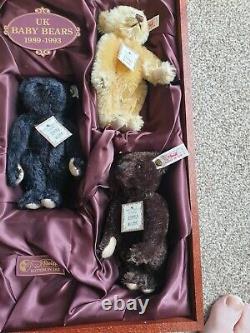 Steiff Limited Edition Baby Bear Set 1989-93 Wooden Box with Certificate