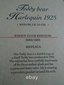 Steiff Limited Edition Teddy Bear Harlequin Replica Of A 1925 Bear