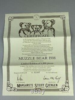 Steiff Muzzle Teddy 1908 Replica 1990 Ltd Edition Boxed EAN406126