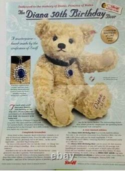 Steiff Princess Diana 50th Birthday Bear Limited Edition Ean 663840-growler Bnwb