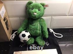 Steiff Rare World Cup Football 2006 Limited Edition Green Bear With Box And Coa