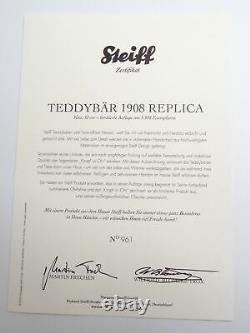 Steiff Teddybar 1908 Replica 403002 Limited Edition Mint With Box