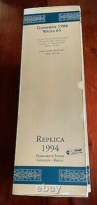 Steiff White 65 Teddy 1908 Replica Limited Edition #01212