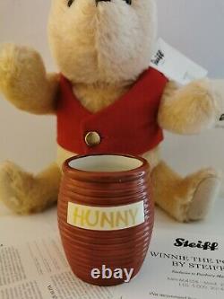 Steiff Winnie The Pooh 664558 Honey Pot Exclusive 2014 Retired limited edition