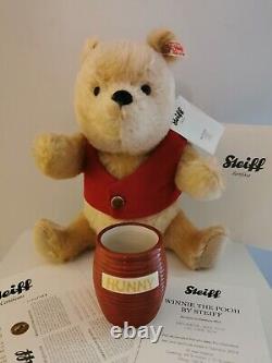 Steiff Winnie The Pooh 664558 Honey Pot Exclusive 2014 Retired limited edition