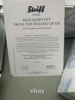 Steiff limited edition bears Toto, Dorothy, Wicked Witch Wizard Of Oz COA/Boxed