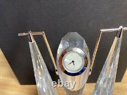 Swarrovski Allegra Pendulum clock limited edition retired 1990's S Silver accent