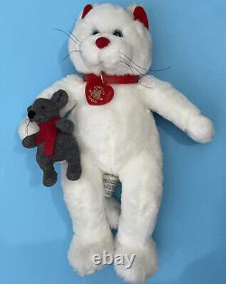 VTG Build A Bear Ltd Edition White Cat And Mouse HUGGABLE KITTY retired 15 Cat